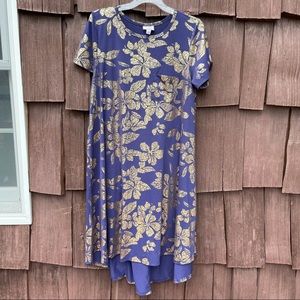 LULAROE • navy and gold floral elegant carly dress